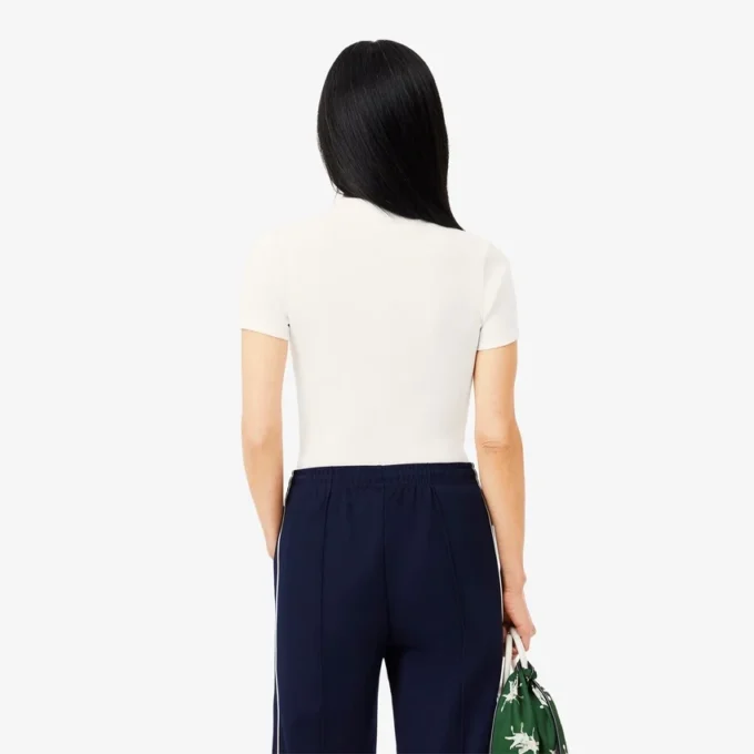 Polo da donna slim fit L.12.12 in cotone a costine Polo da donna slim fit L.12.12 in cotone a costine