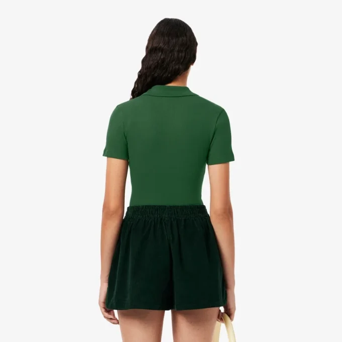Polo da donna slim fit L.12.12 in cotone a costine Polo da donna slim fit L.12.12 in cotone a costine