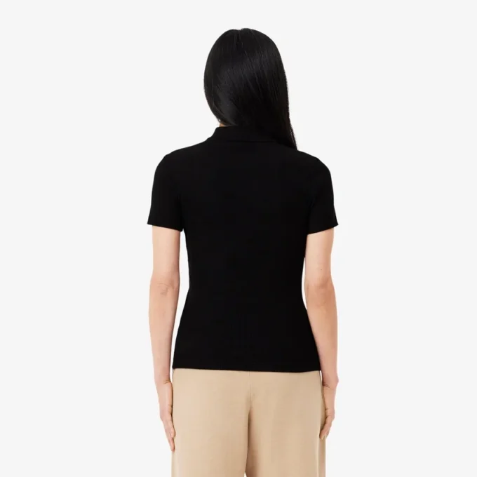 Polo da donna slim fit L.12.12 in cotone a costine Polo da donna slim fit L.12.12 in cotone a costine
