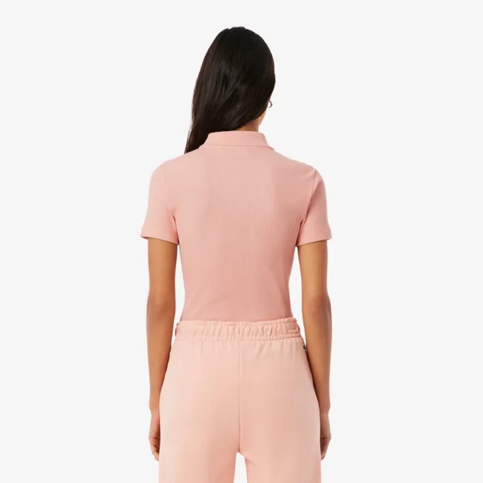 Polo da donna slim fit L.12.12 in cotone a costine Polo da donna slim fit L.12.12 in cotone a costine