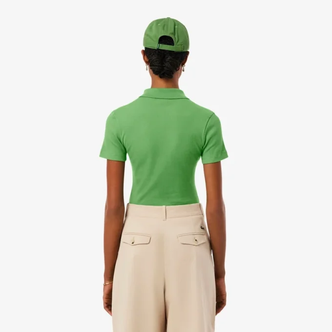 Polo da donna slim fit L.12.12 in cotone a costine Polo da donna slim fit L.12.12 in cotone a costine