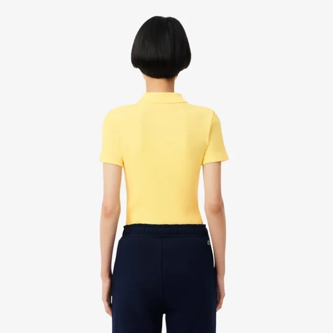 Polo da donna slim fit L.12.12 in cotone a costine Polo da donna slim fit L.12.12 in cotone a costine