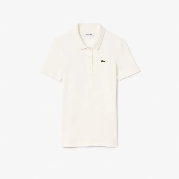Polo da donna slim fit L.12.12 in cotone a costine Polo da donna slim fit L.12.12 in cotone a costine