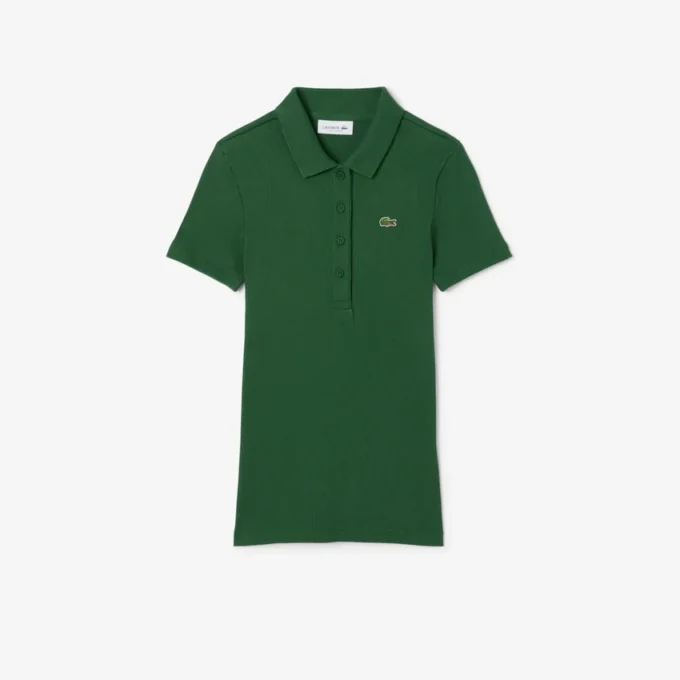 Polo da donna slim fit L.12.12 in cotone a costine Polo da donna slim fit L.12.12 in cotone a costine