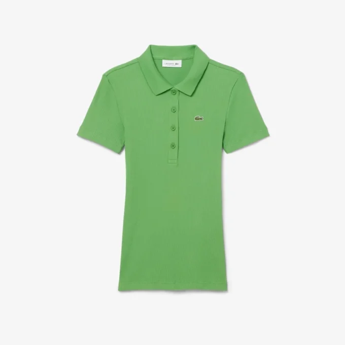 Polo da donna slim fit L.12.12 in cotone a costine Polo da donna slim fit L.12.12 in cotone a costine