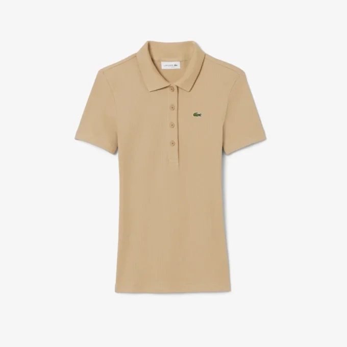 Polo da donna slim fit L.12.12 in cotone a costine Polo da donna slim fit L.12.12 in cotone a costine