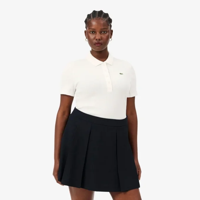 Polo da donna slim fit L.12.12 in cotone a costine Polo da donna slim fit L.12.12 in cotone a costine