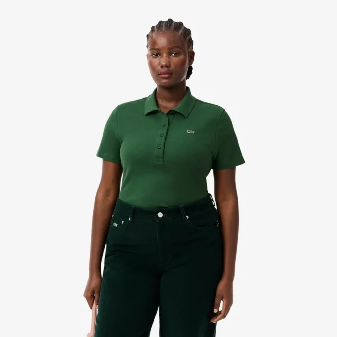 Polo da donna slim fit L.12.12 in cotone a costine Polo da donna slim fit L.12.12 in cotone a costine