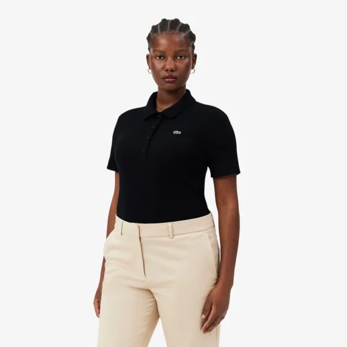 Polo da donna slim fit L.12.12 in cotone a costine Polo da donna slim fit L.12.12 in cotone a costine