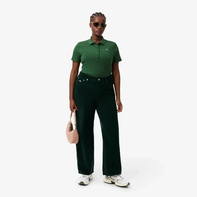 Polo da donna slim fit L.12.12 in cotone a costine Polo da donna slim fit L.12.12 in cotone a costine