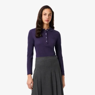 Polo da donna slim fit L.12.12 in tessuto elasticizzato Mini Piqua Polo da donna slim fit L.12.12 in tessuto elasticizzato Mini Piqua