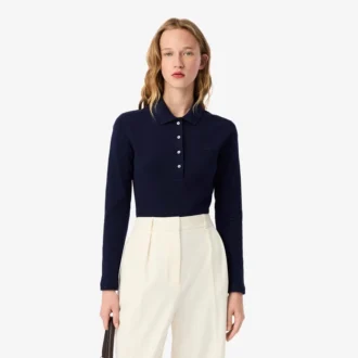 Polo da donna slim fit L.12.12 in tessuto elasticizzato Mini Piqua