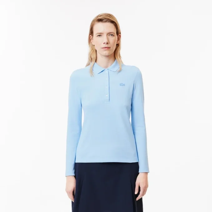 Polo da donna slim fit L.12.12 in tessuto elasticizzato Mini Piqua Polo da donna slim fit L.12.12 in tessuto elasticizzato Mini Piqua