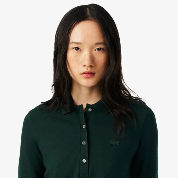 Polo da donna slim fit L.12.12 in tessuto elasticizzato Mini Piqua Polo da donna slim fit L.12.12 in tessuto elasticizzato Mini Piqua