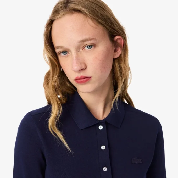 Polo da donna slim fit L.12.12 in tessuto elasticizzato Mini Piqua Polo da donna slim fit L.12.12 in tessuto elasticizzato Mini Piqua