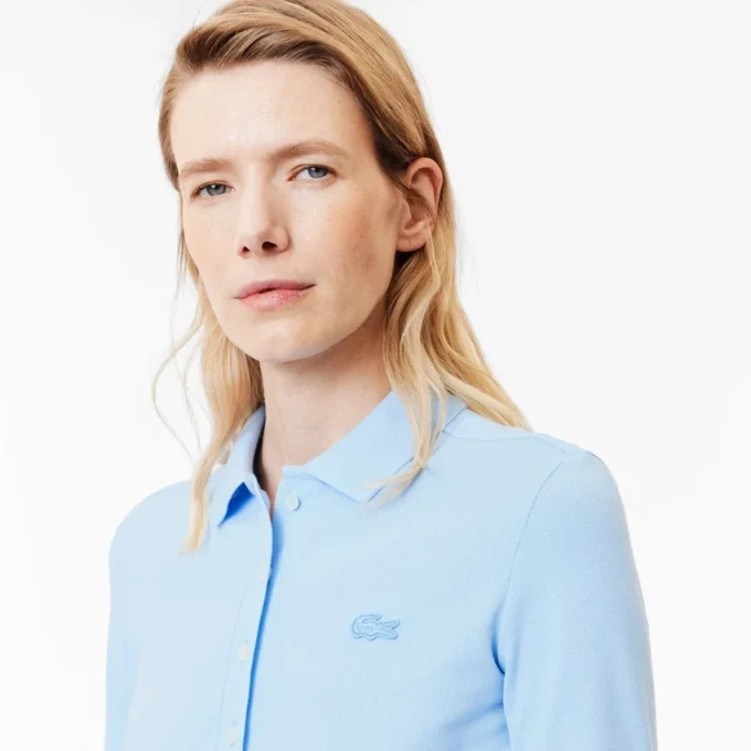 Polo da donna slim fit L.12.12 in tessuto elasticizzato Mini Piqua Polo da donna slim fit L.12.12 in tessuto elasticizzato Mini Piqua