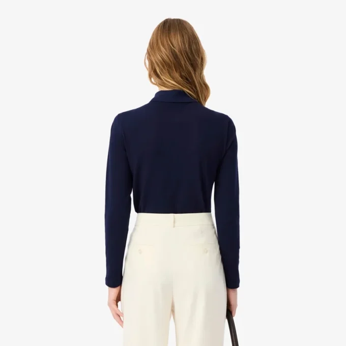 Polo da donna slim fit L.12.12 in tessuto elasticizzato Mini Piqua Polo da donna slim fit L.12.12 in tessuto elasticizzato Mini Piqua