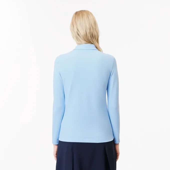 Polo da donna slim fit L.12.12 in tessuto elasticizzato Mini Piqua Polo da donna slim fit L.12.12 in tessuto elasticizzato Mini Piqua