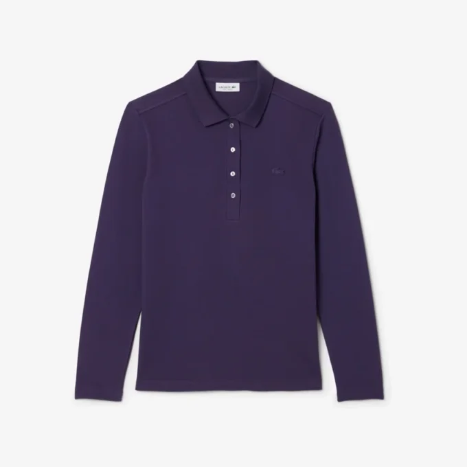 Polo da donna slim fit L.12.12 in tessuto elasticizzato Mini Piqua Polo da donna slim fit L.12.12 in tessuto elasticizzato Mini Piqua