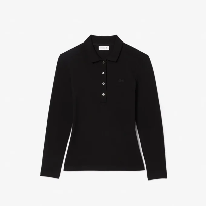 Polo da donna slim fit L.12.12 in tessuto elasticizzato Mini Piqua Polo da donna slim fit L.12.12 in tessuto elasticizzato Mini Piqua