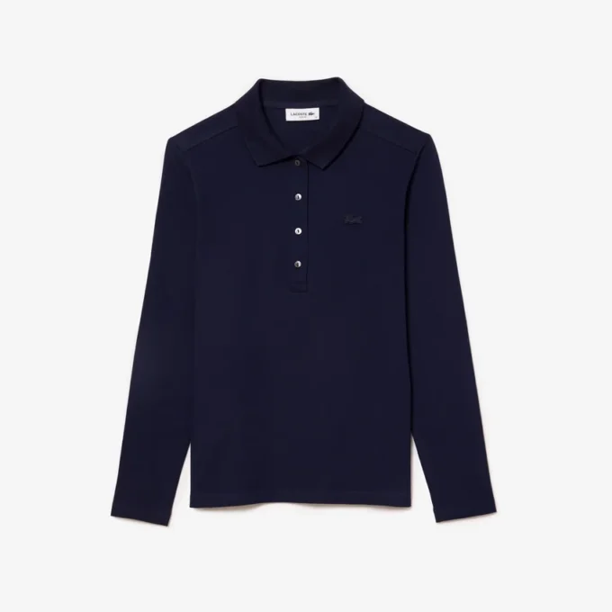 Polo da donna slim fit L.12.12 in tessuto elasticizzato Mini Piqua Polo da donna slim fit L.12.12 in tessuto elasticizzato Mini Piqua