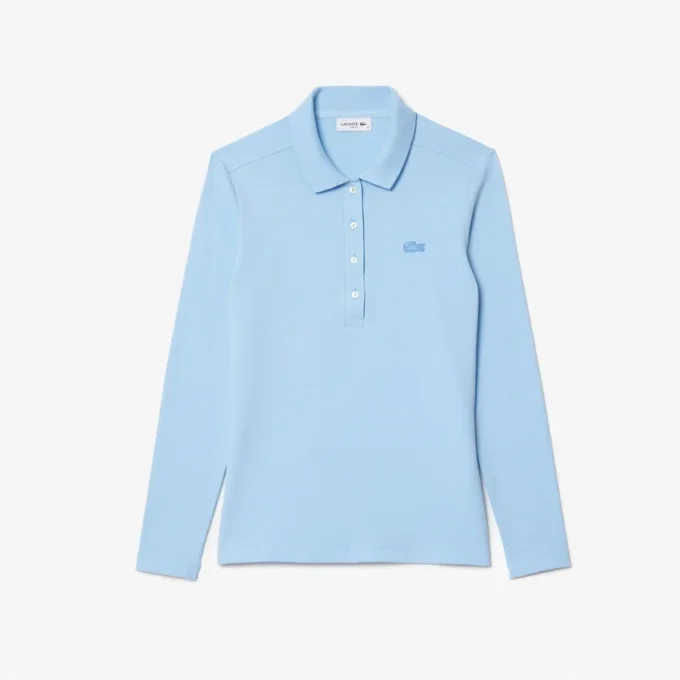 Polo da donna slim fit L.12.12 in tessuto elasticizzato Mini Piqua Polo da donna slim fit L.12.12 in tessuto elasticizzato Mini Piqua