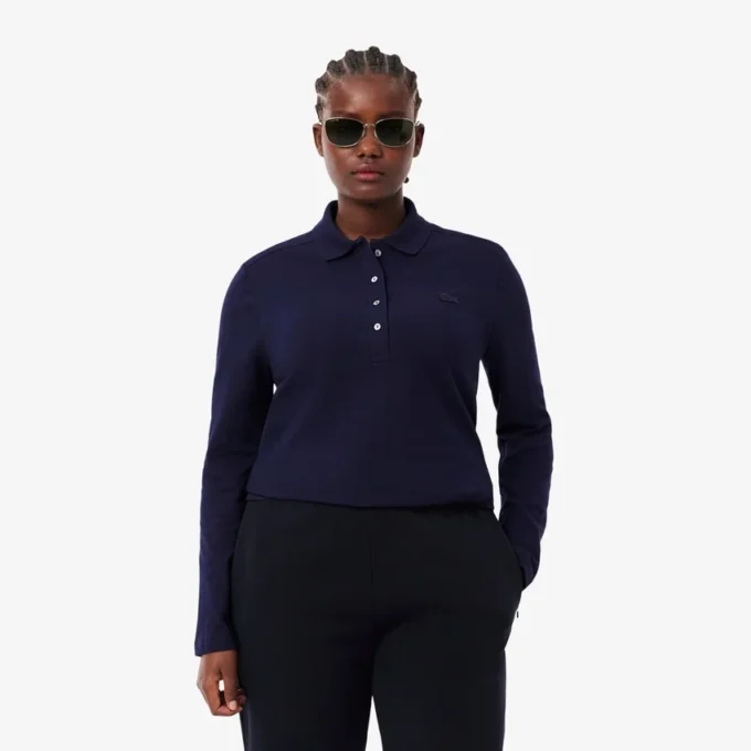 Polo da donna slim fit L.12.12 in tessuto elasticizzato Mini Piqua Polo da donna slim fit L.12.12 in tessuto elasticizzato Mini Piqua