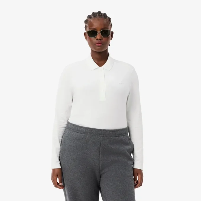 Polo da donna slim fit L.12.12 in tessuto elasticizzato Mini Piqua Polo da donna slim fit L.12.12 in tessuto elasticizzato Mini Piqua