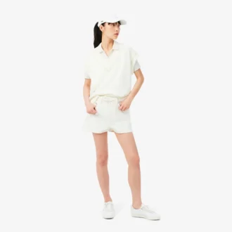 Polo da donna Slim Fit Pointelle con marchio L.12.12 Polo da donna Slim Fit Pointelle con marchio L.12.12