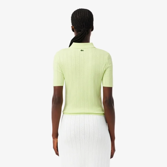 Polo da donna Slim Fit Pointelle con marchio L.12.12