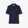 Polo da donna Slim Fit Pointelle con marchio L.12.12 Polo da donna Slim Fit Pointelle con marchio L.12.12