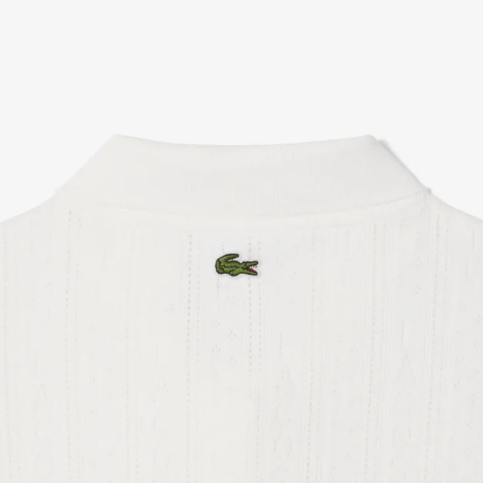 Polo da donna Slim Fit Pointelle con marchio L.12.12 Polo da donna Slim Fit Pointelle con marchio L.12.12
