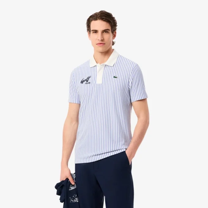 Polo da golf a righe termoregolante da uomo