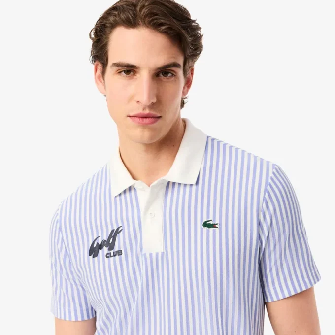 Polo da golf a righe termoregolante da uomo