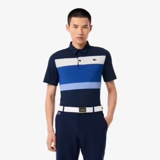 Polo da golf da uomo a vestibilità regolare con blocchi di colore