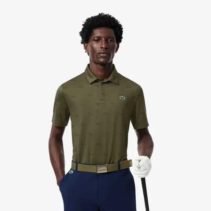 Polo da golf da uomo con protezione UV, vestibilità regolare
