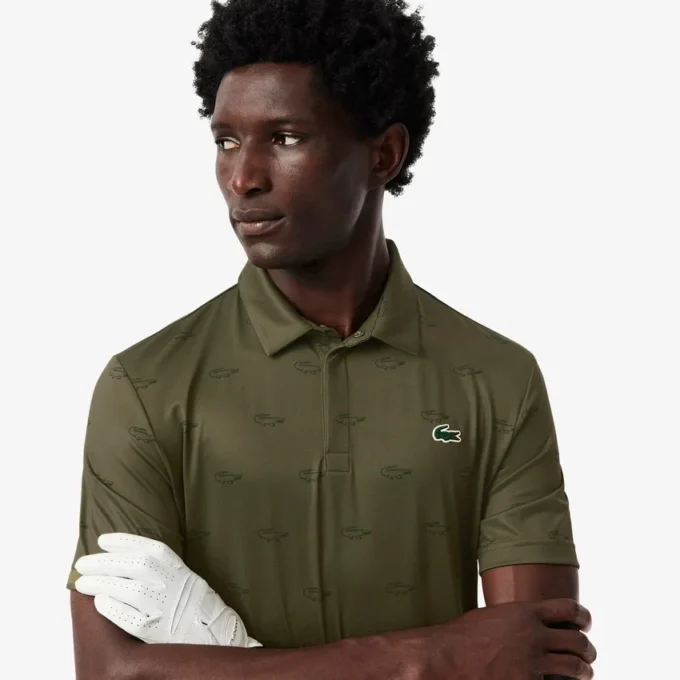 Polo da golf da uomo con protezione UV, vestibilità regolare