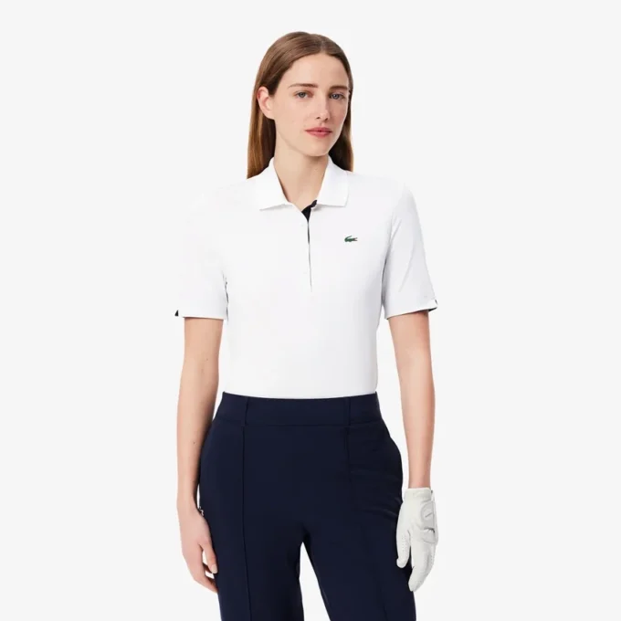 Polo da golf elasticizzata slim fit con protezione UV da donna Polo da golf elasticizzata slim fit con protezione UV da donna