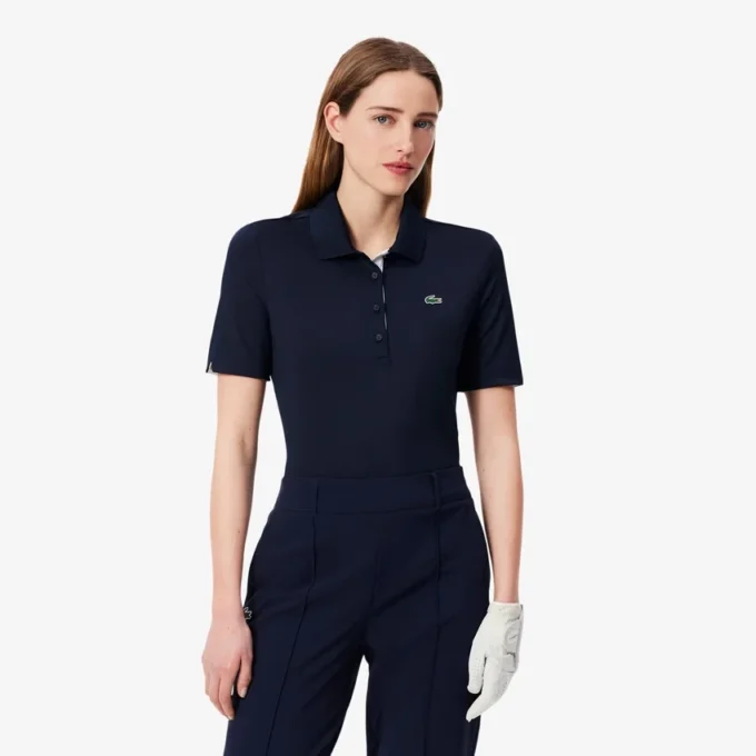 Polo da golf elasticizzata slim fit con protezione UV da donna Polo da golf elasticizzata slim fit con protezione UV da donna