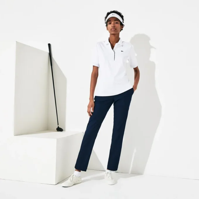 Polo da golf elasticizzata slim fit con protezione UV da donna Polo da golf elasticizzata slim fit con protezione UV da donna
