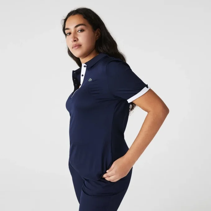 Polo da golf elasticizzata slim fit con protezione UV da donna Polo da golf elasticizzata slim fit con protezione UV da donna
