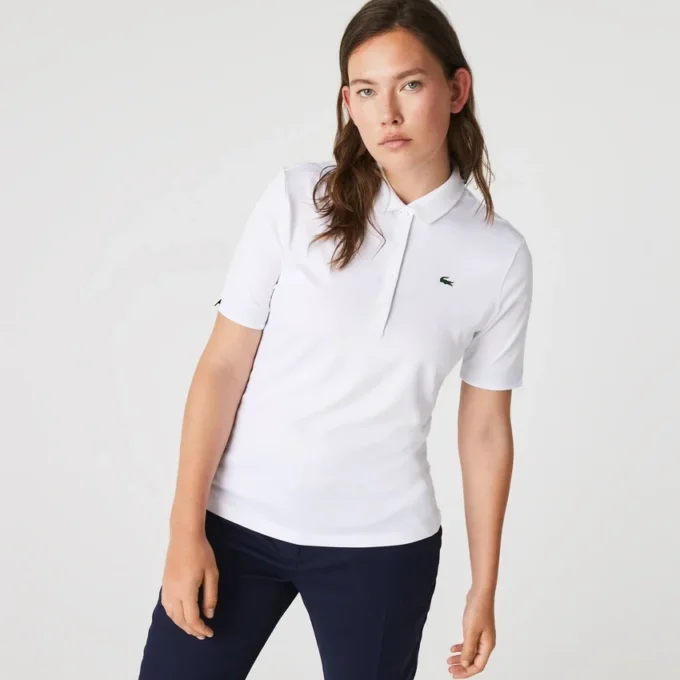 Polo da golf elasticizzata slim fit con protezione UV da donna Polo da golf elasticizzata slim fit con protezione UV da donna