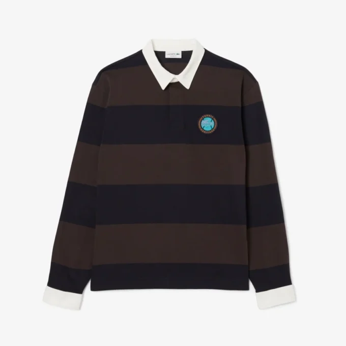 Polo da rugby a righe da uomo con vestibilità comoda Polo da rugby a righe da uomo con vestibilità comoda