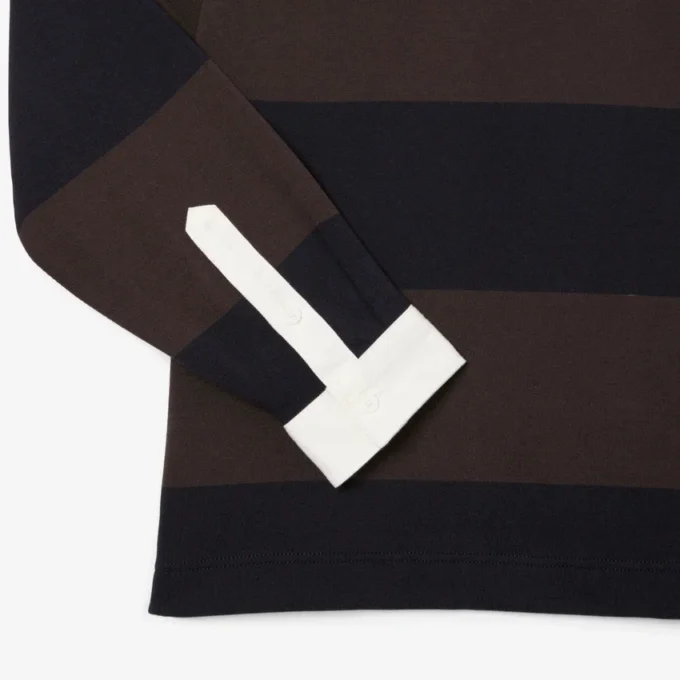 Polo da rugby a righe da uomo con vestibilità comoda Polo da rugby a righe da uomo con vestibilità comoda