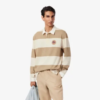Polo da rugby a righe da uomo dalla vestibilità comoda