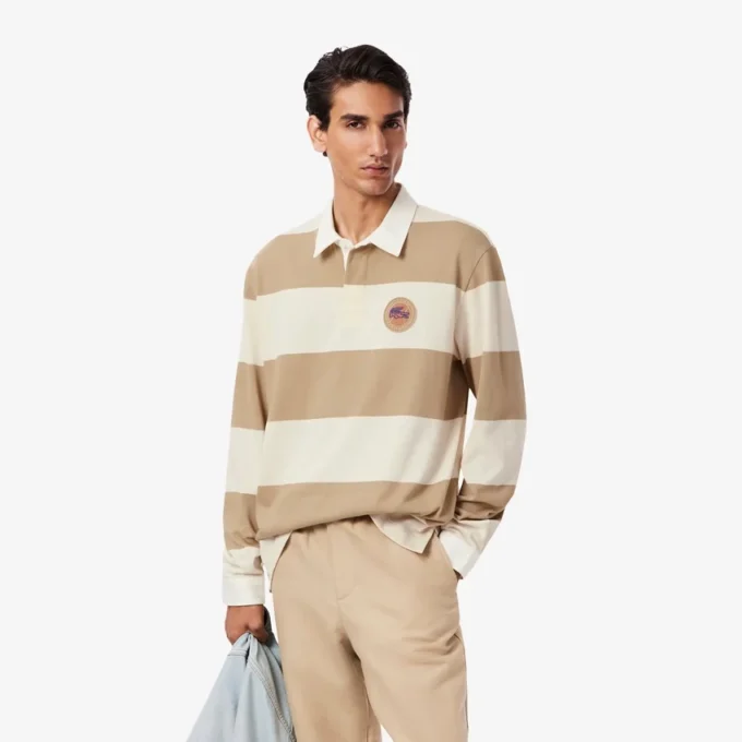 Polo da rugby a righe da uomo dalla vestibilità comoda Polo da rugby a righe da uomo dalla vestibilità comoda