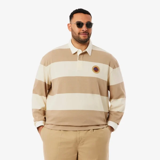Polo da rugby a righe da uomo dalla vestibilità comoda Polo da rugby a righe da uomo dalla vestibilità comoda