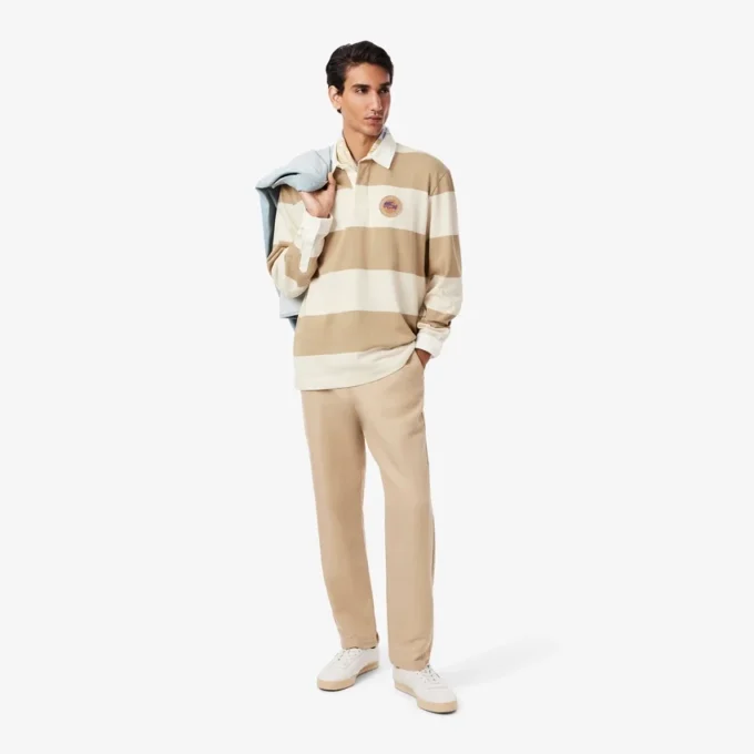 Polo da rugby a righe da uomo dalla vestibilità comoda Polo da rugby a righe da uomo dalla vestibilità comoda