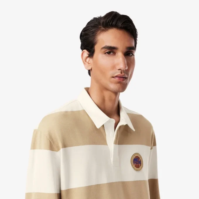 Polo da rugby a righe da uomo dalla vestibilità comoda Polo da rugby a righe da uomo dalla vestibilità comoda