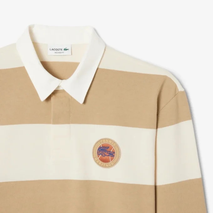 Polo da rugby a righe da uomo dalla vestibilità comoda Polo da rugby a righe da uomo dalla vestibilità comoda